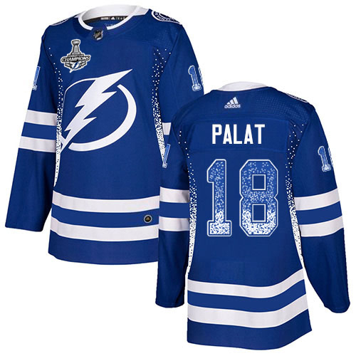 Adidas Tampa Bay Lightning Men #18 Ondrej Palat Blue Home Authentic Drift Fashion 2020 Stanley Cup Champions Stitched NHL Jersey->tampa bay lightning->NHL Jersey